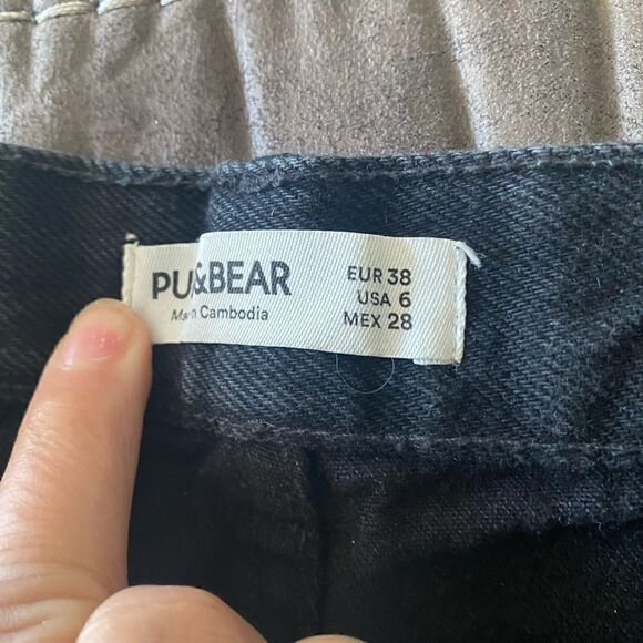 Pull and Bear cutoff shorts black distressed size 6 - Picture 7 of 7